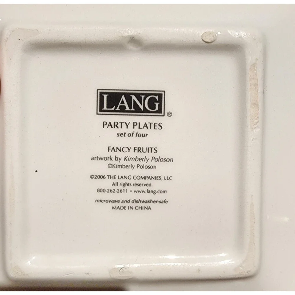Lang Kimberly Poloson Fruits Plates Coasters Trinket 4.75